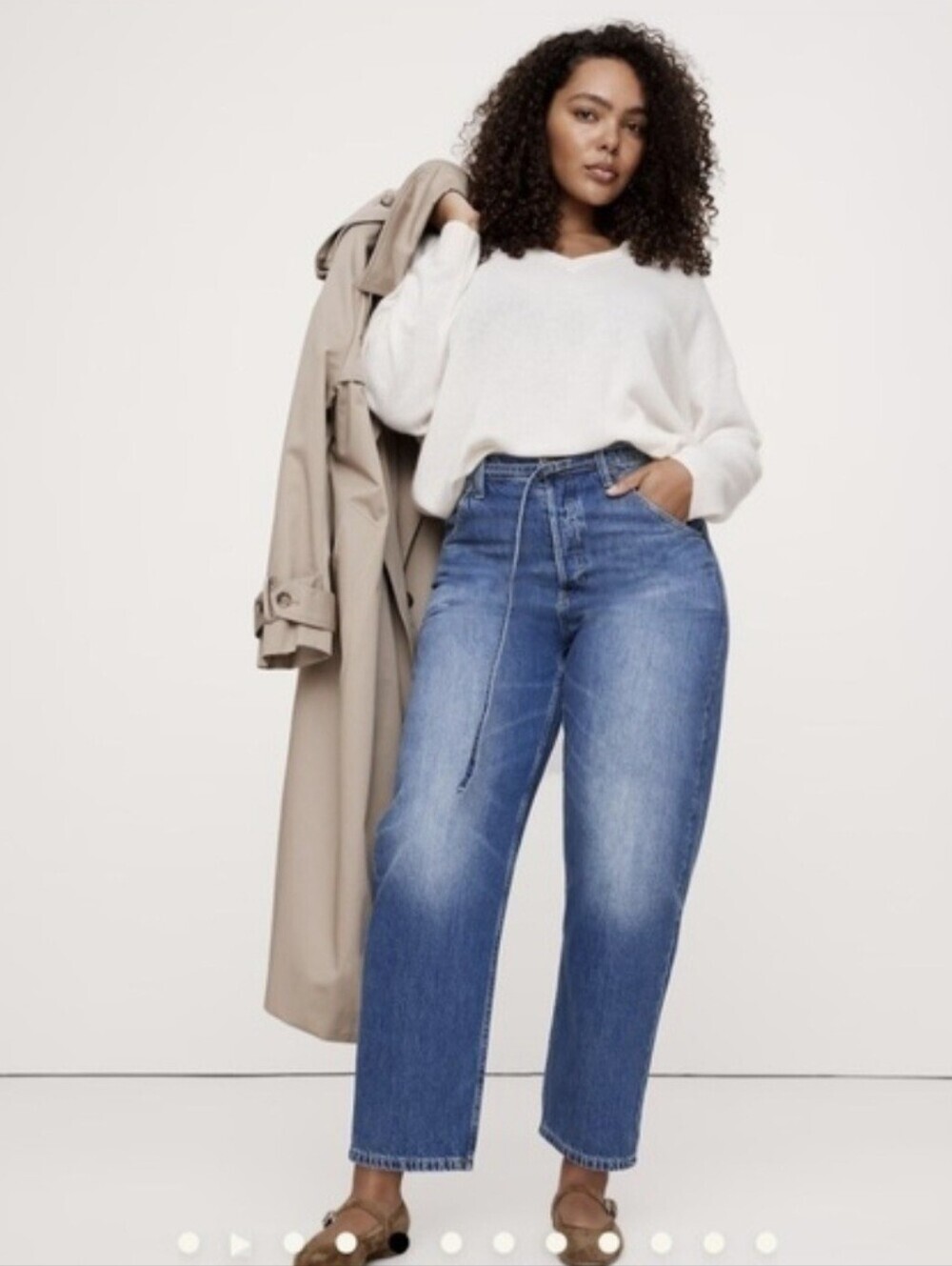 Banana Republic High-Rise Rigid Bow Barrel Leg Jeans